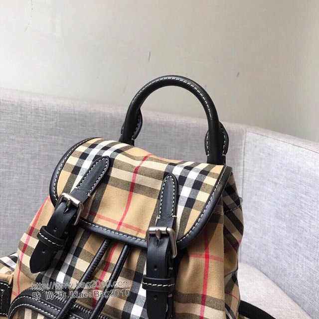 Burberry專櫃新款雙肩包 巴寶莉Vintage格紋棉質小格子雙肩後背包  db1094